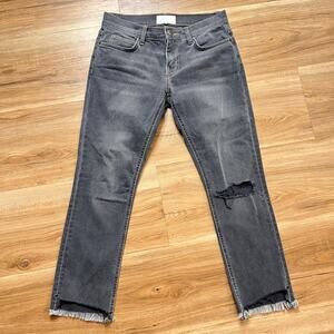 CURRENT/ELLIOTT The Stiletto Black Ripped Skinny Jeans Size 25